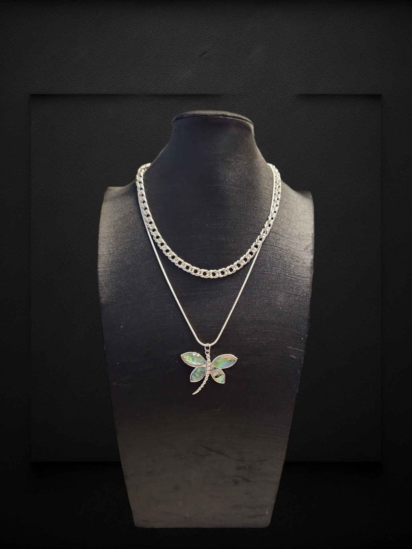 Abalone Shell Dragonfly Necklace
