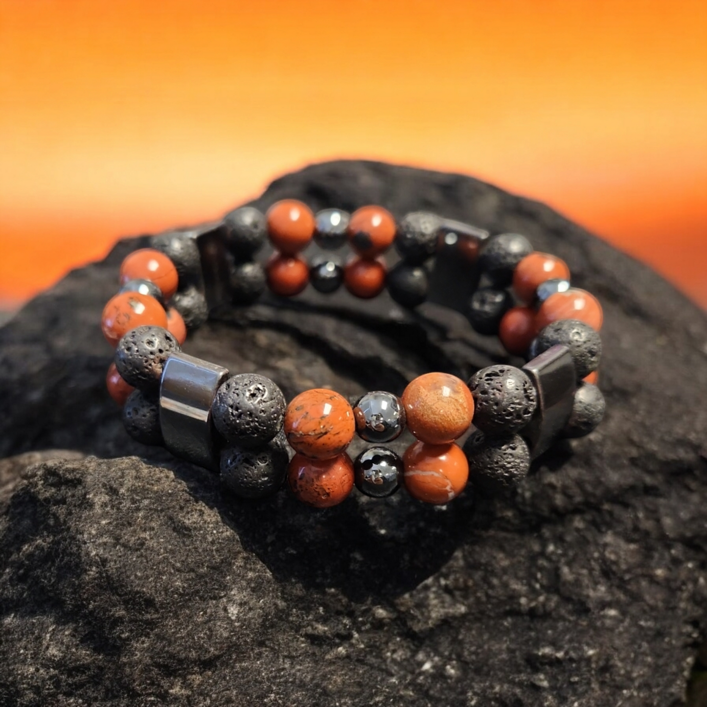 Red Jasper Double Stack Bracelets