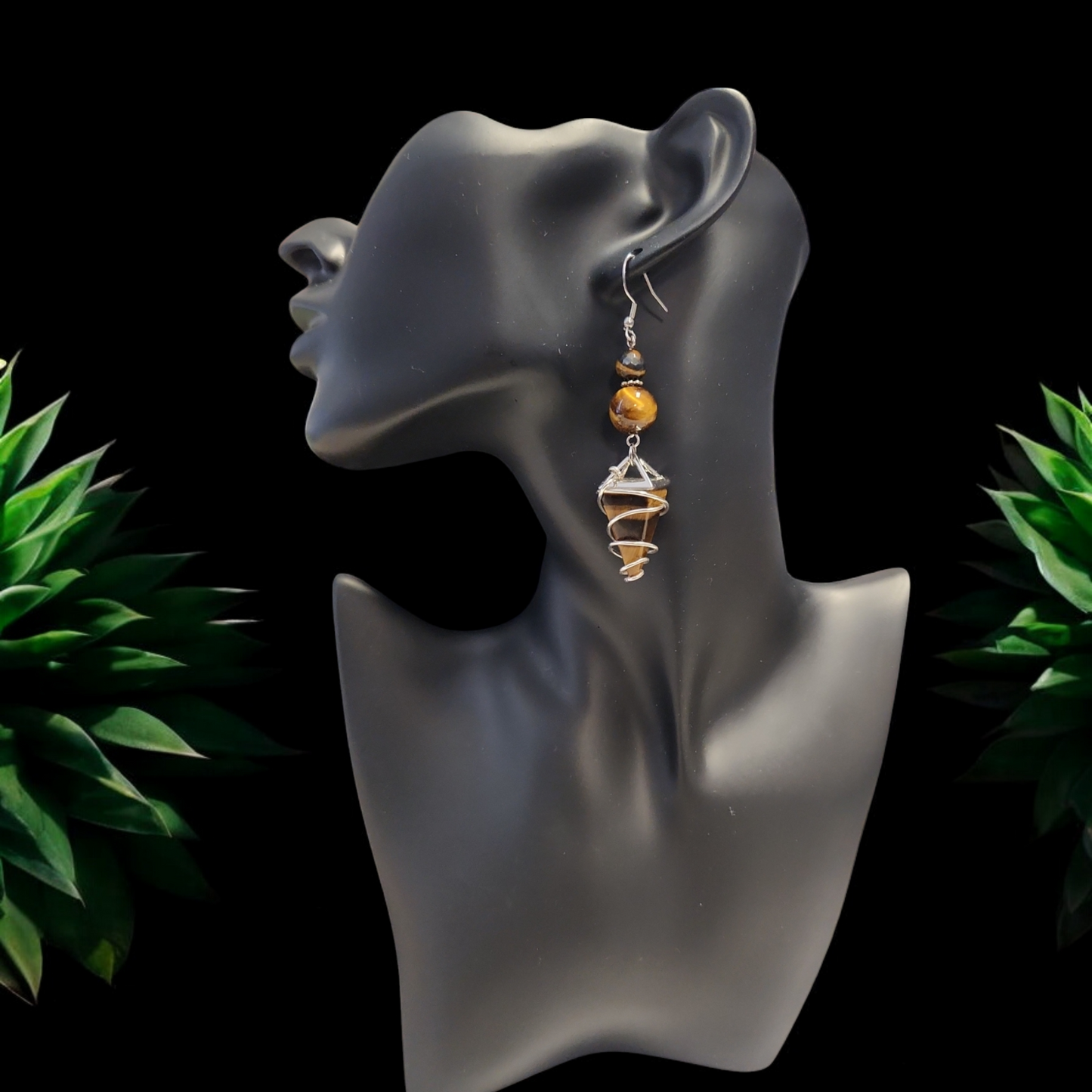 "ON POINTE" Silver tone drop earrings