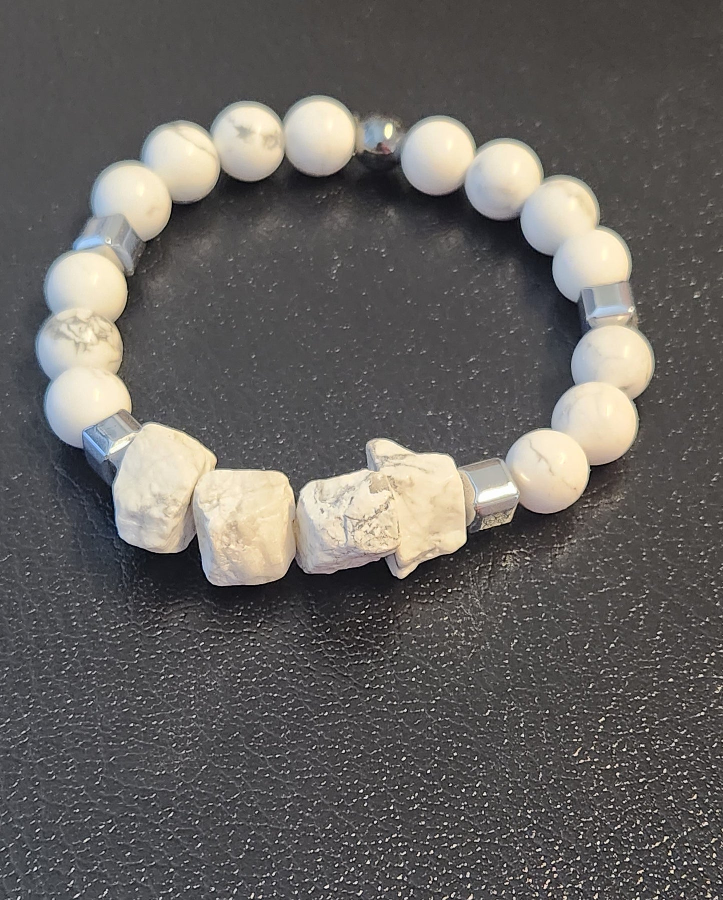 10 1/2" White Howlite bracelet