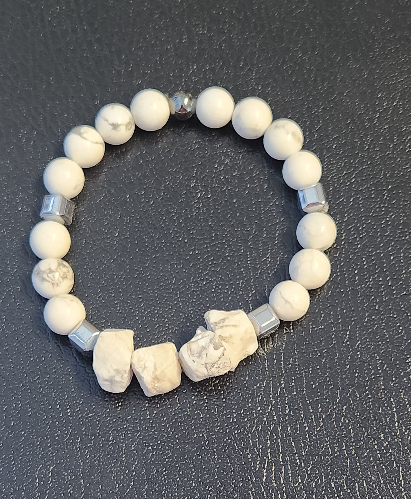 10 1/2" White Howlite bracelet