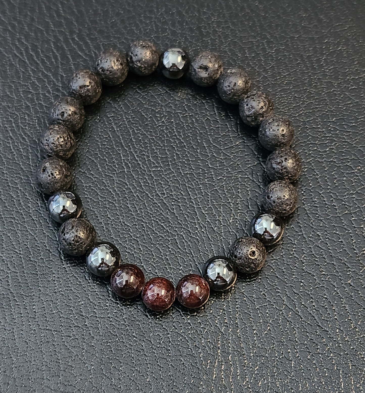 Lava Stone Bracelets with accent crystals