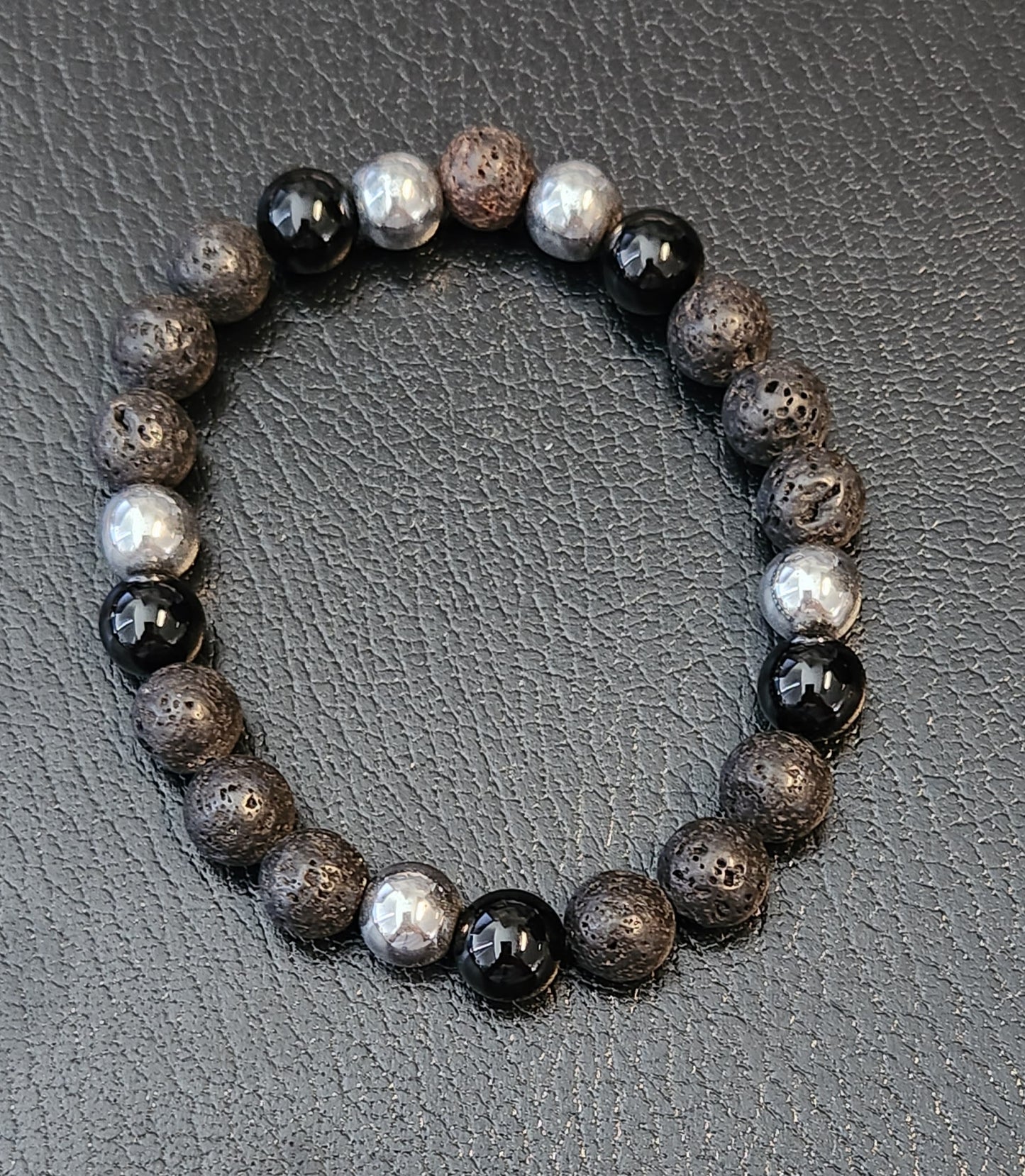 Lava Stone Bracelets with accent crystals