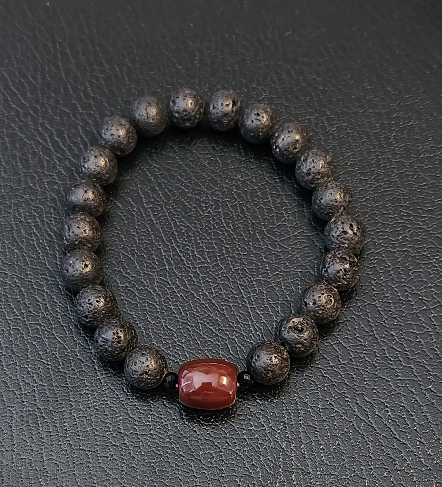 Lava Stone Bracelets with accent crystals