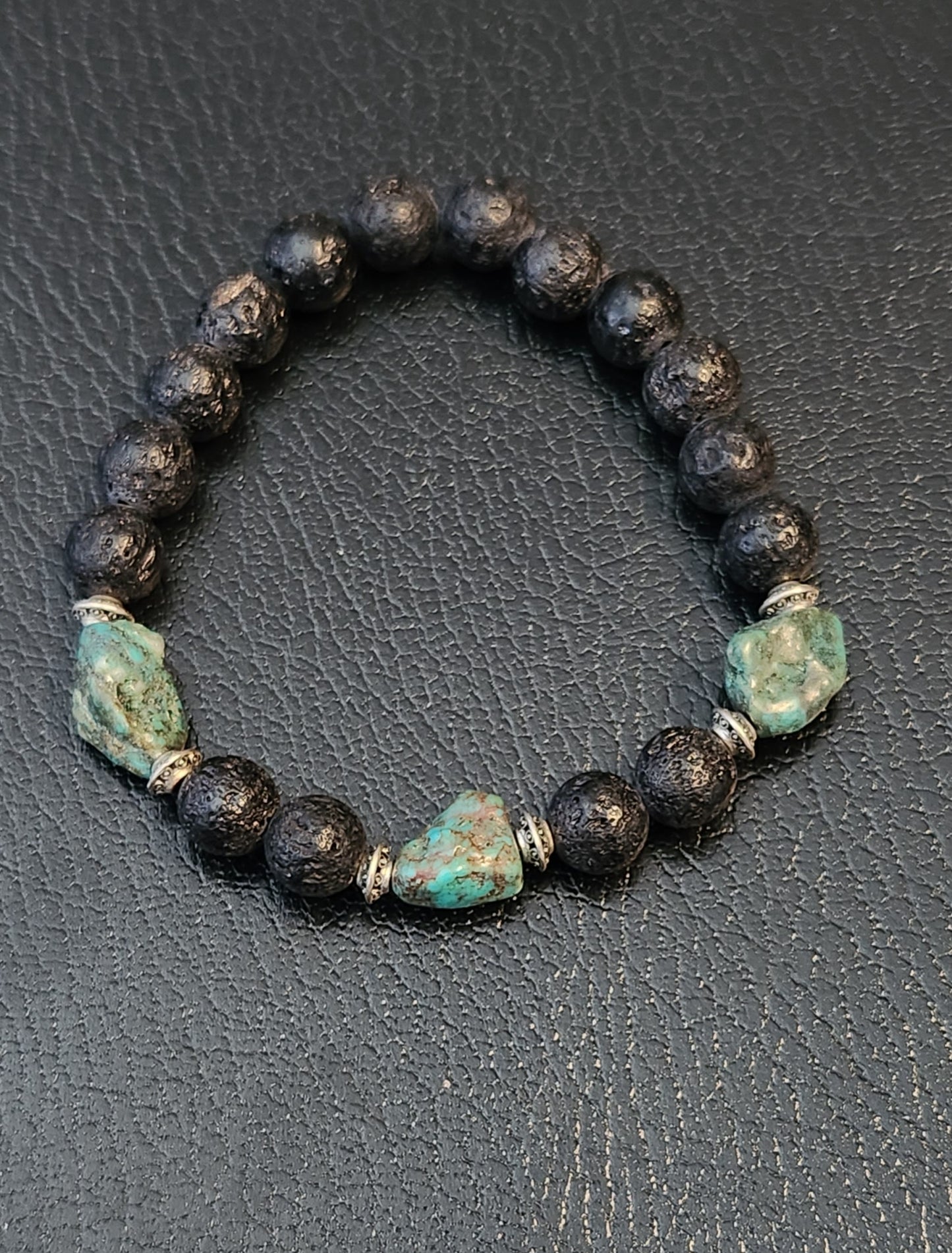 Lava Stone Bracelets with accent crystals