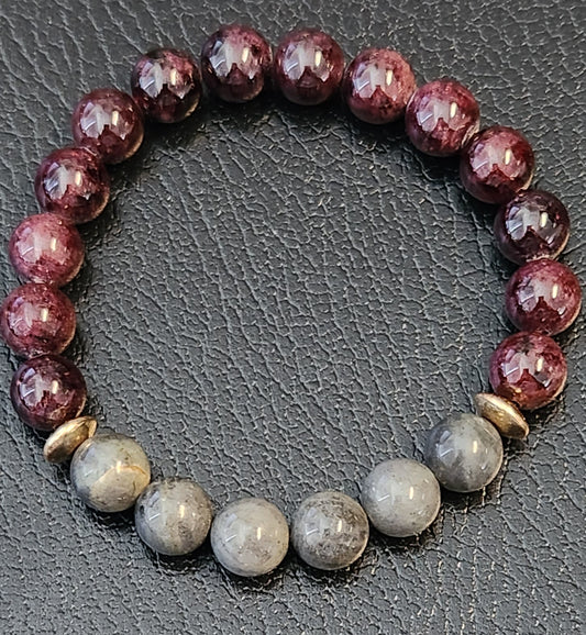 Labradorite and Garnet Bracelet