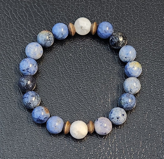 Dumortierite & Moonstone bracelet