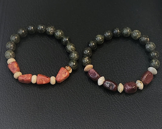 Serpentine & Red Jasper Bracelet