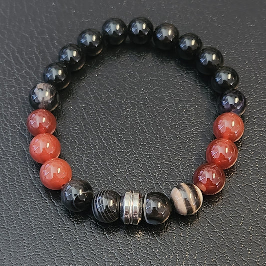 Carnelian & Black Agate bracelet