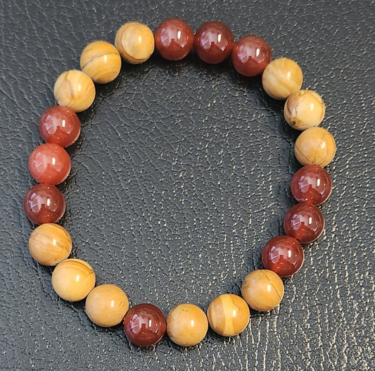 Carnelian & Picture Jasper bracelet