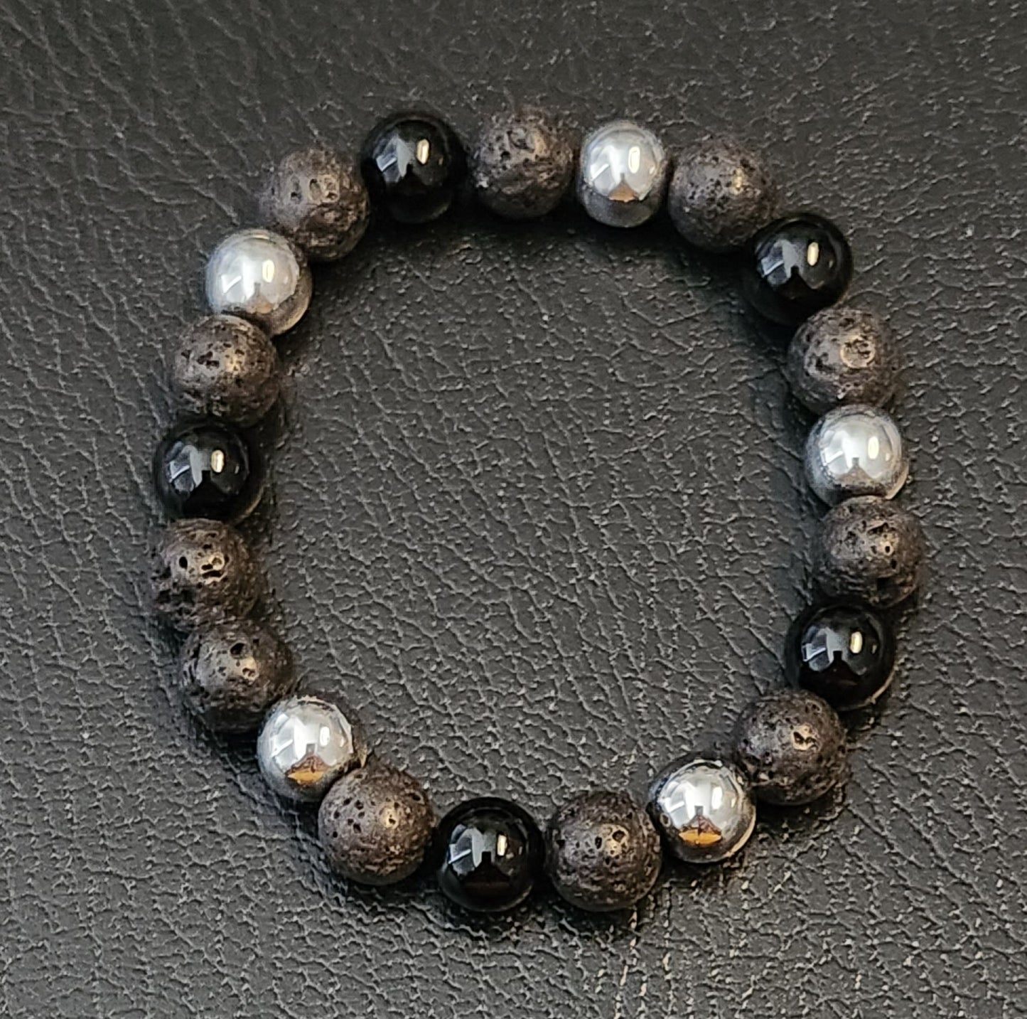 Lava Stone Bracelets with accent crystals