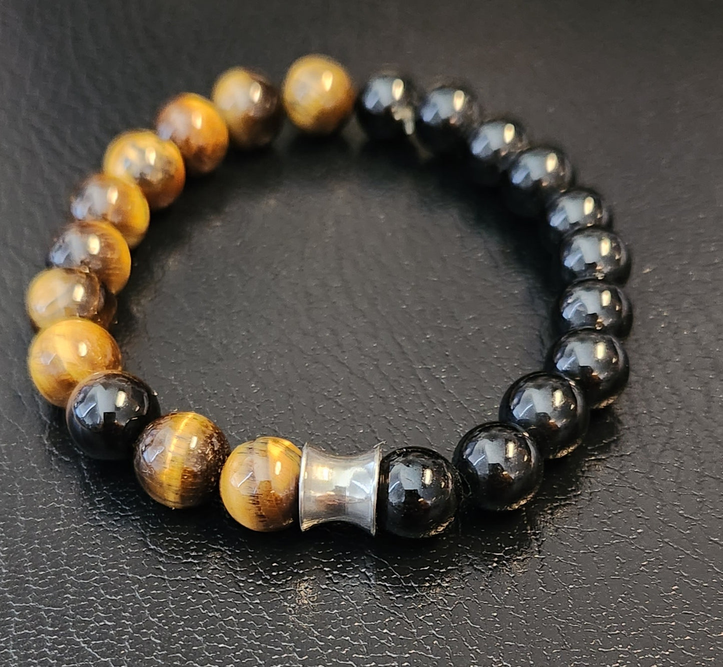 Tiger's Eye & Onyx bracelet