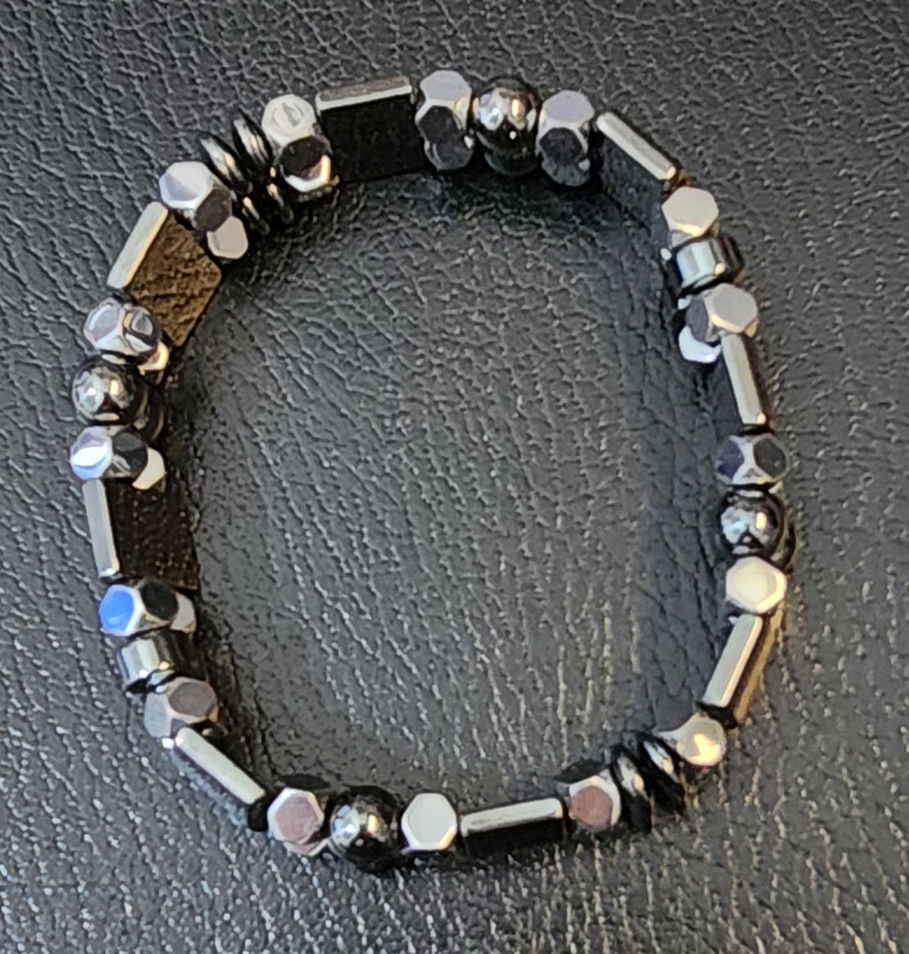 Silver Hematite Double stack