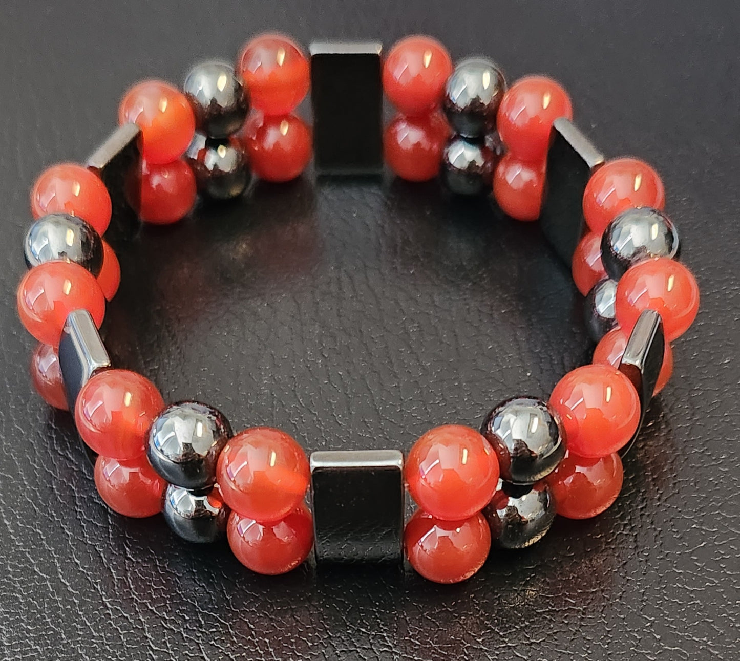 Carnelian & Hematite double stack