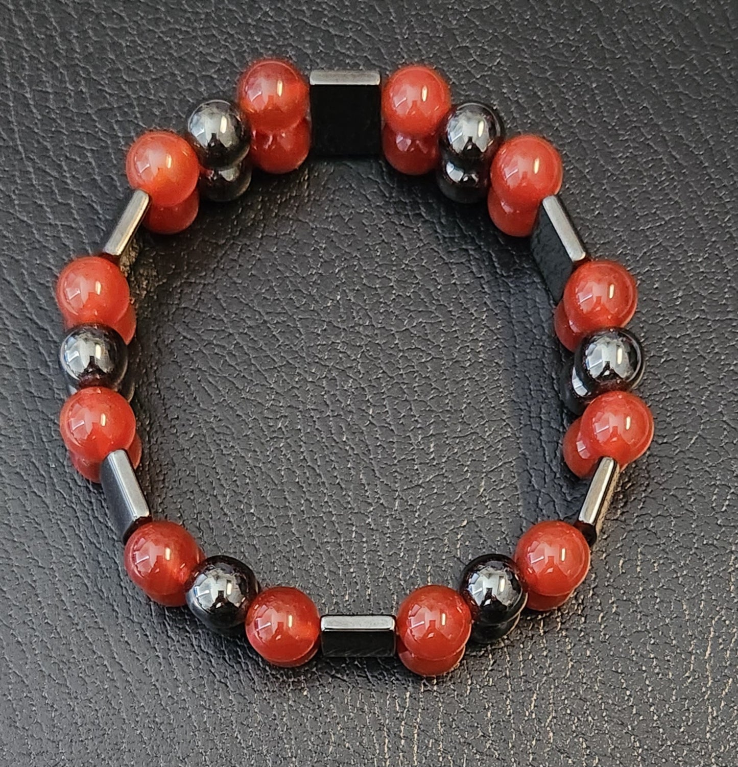 Carnelian & Hematite double stack