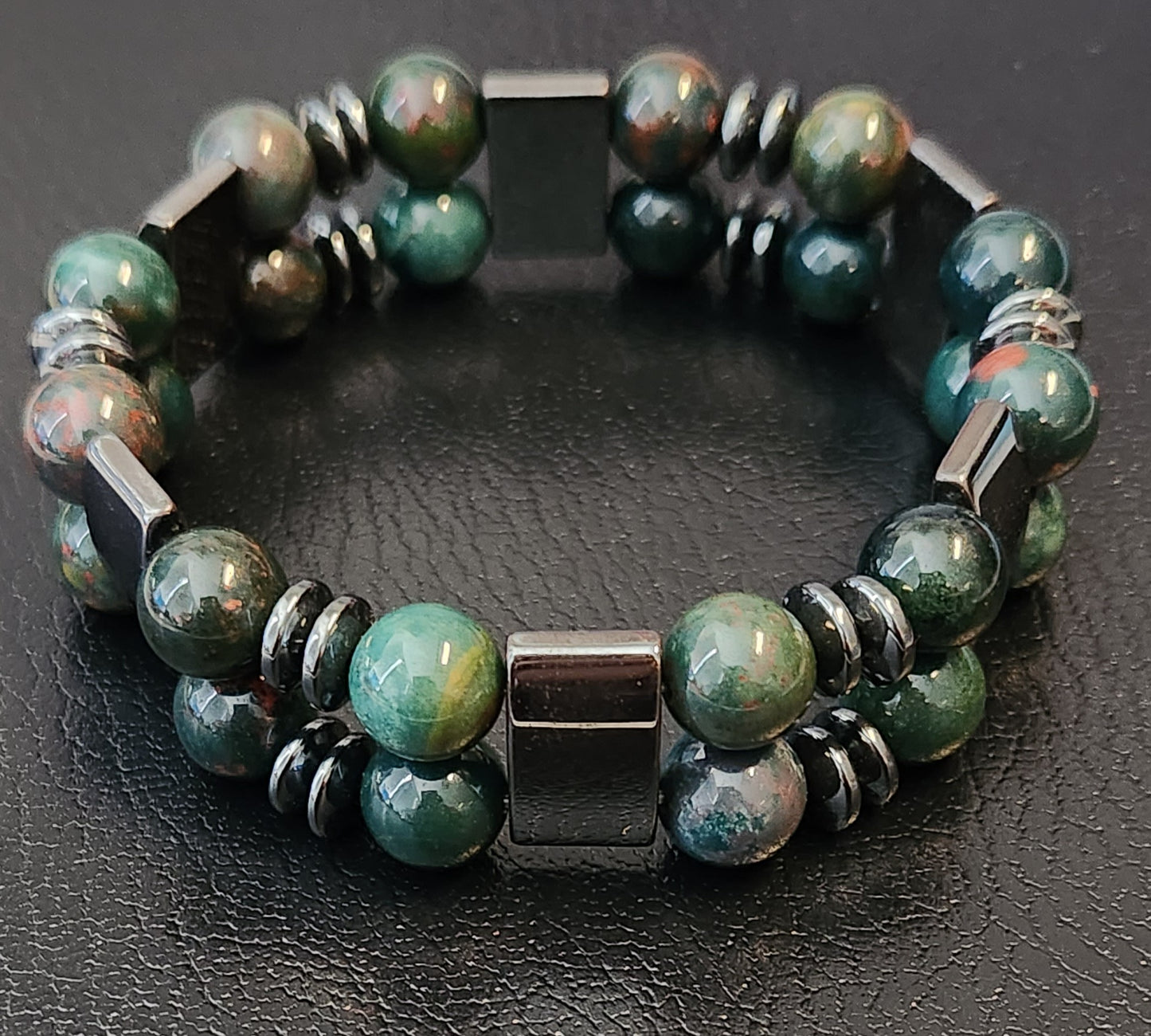 Bloodstone & Hematite double stack