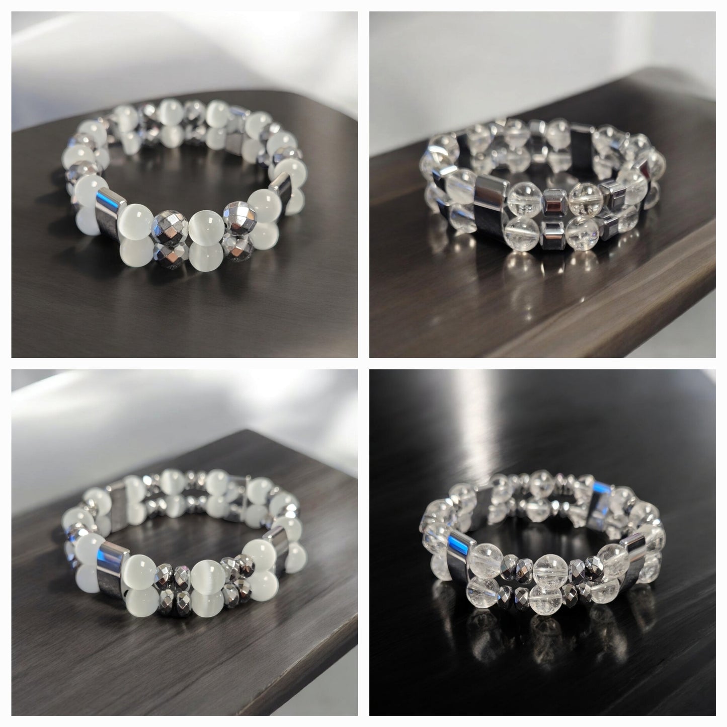 All Clear Double Stack Bracelets