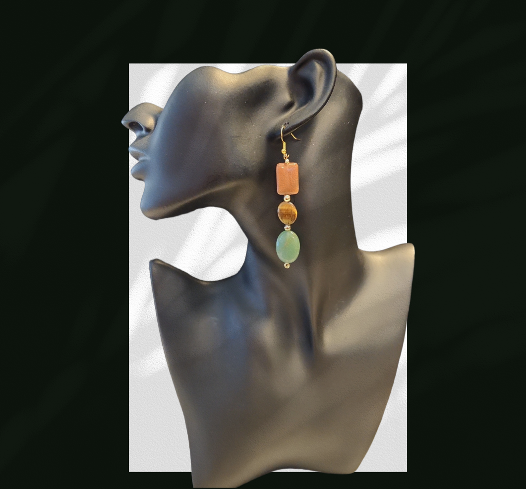 Green aventurine, Tiger's eye and sunstone