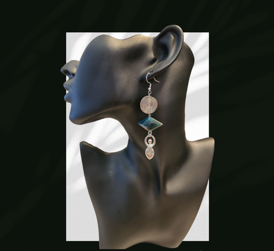 Goddess symbol Apatite earrings