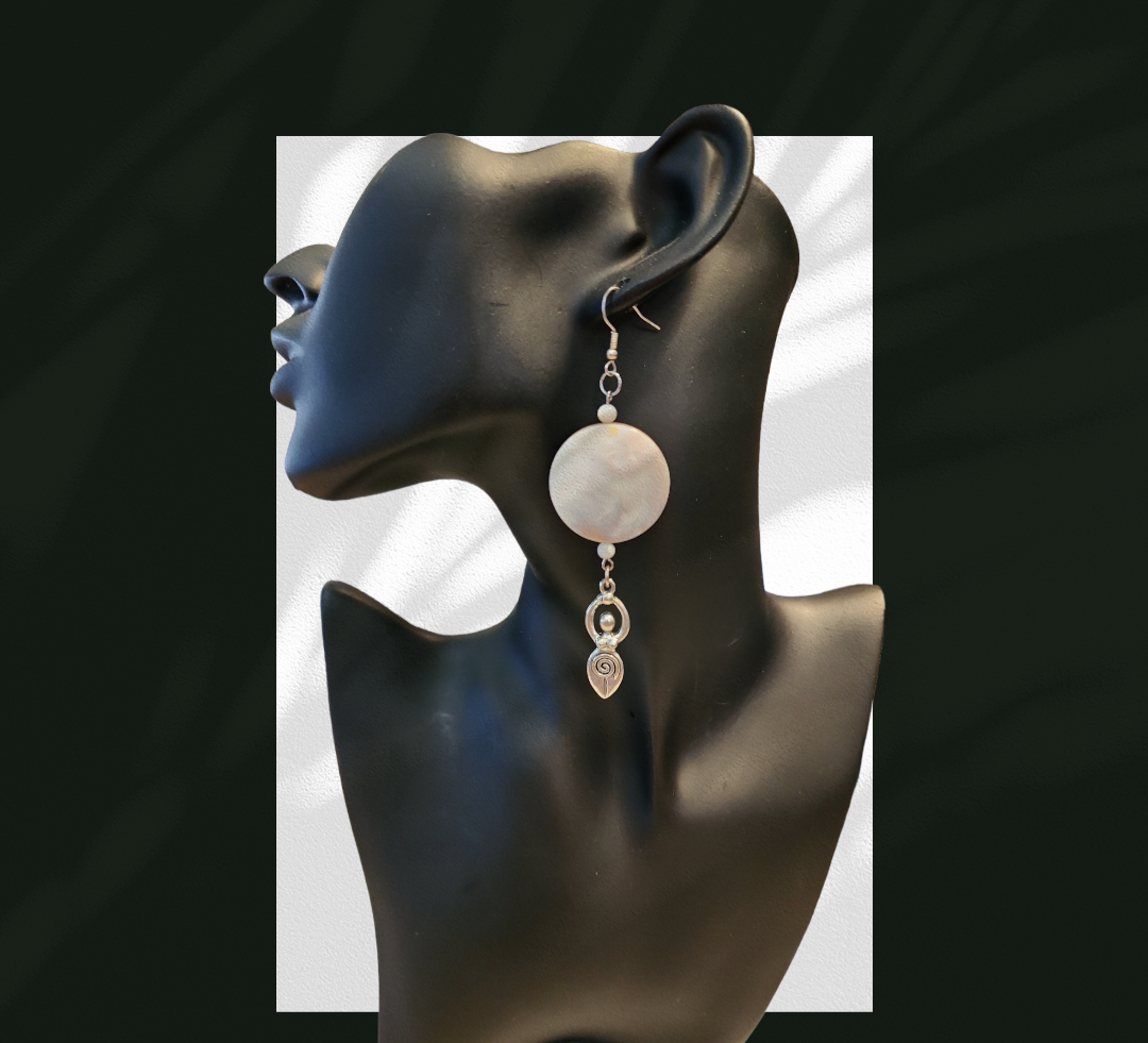 Mother of Pearl Goddess earrings