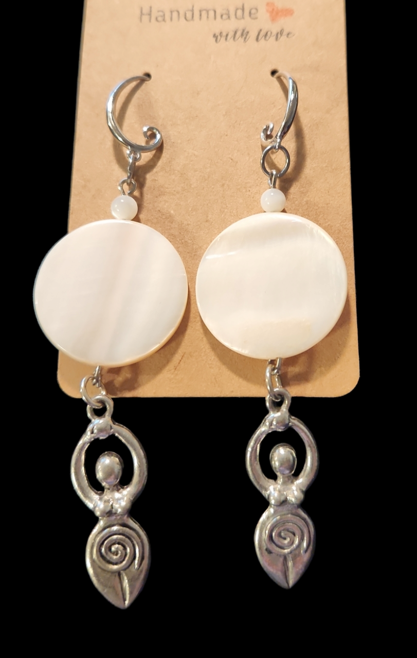 Mother of Pearl Goddess earrings