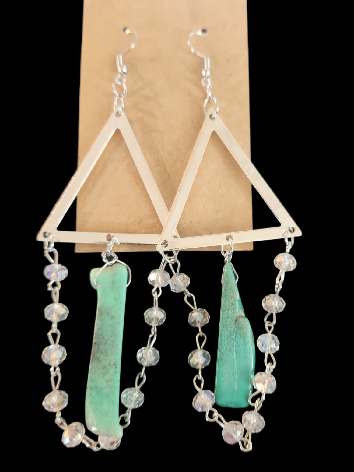 Chrysoprase triangle drops