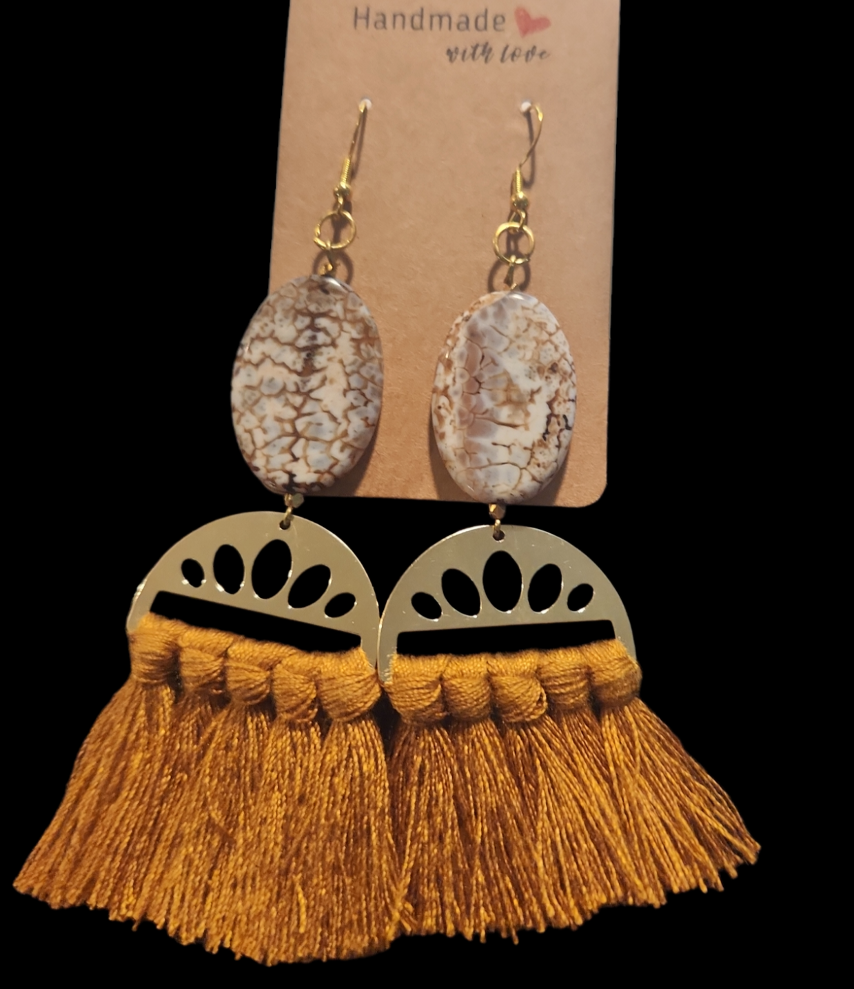 Snakeskin agate earrings