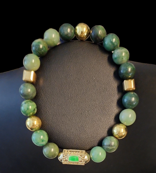 African Jade- courage bracelet