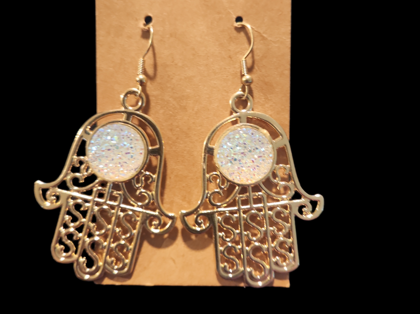 Sparkle Hamsa earrings