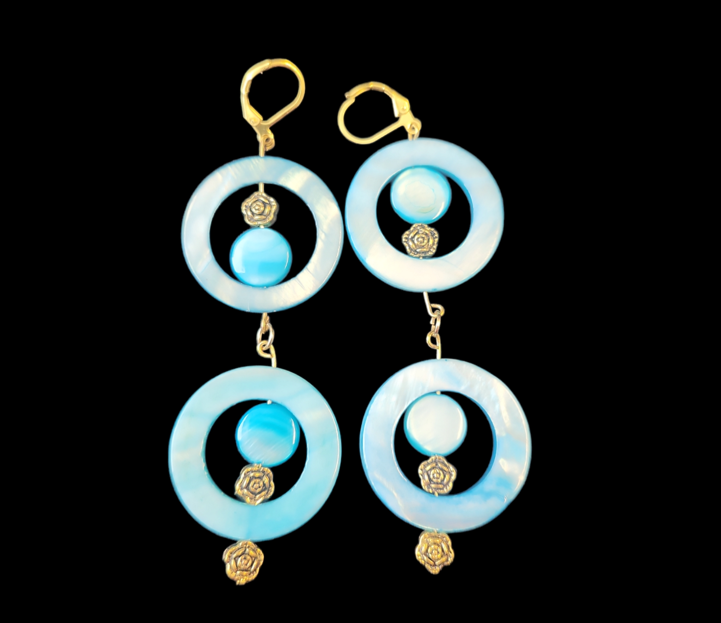 Blue Mother of pearl earrings