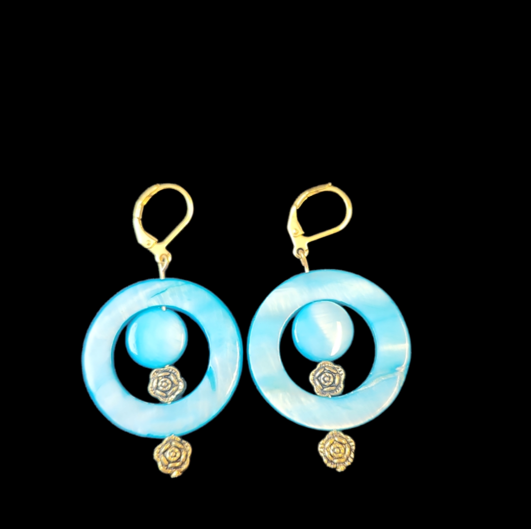 Blue Mother of pearl earrings