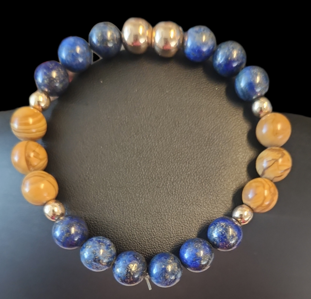 Lapis Lazuli and yellow Jasper bracelet