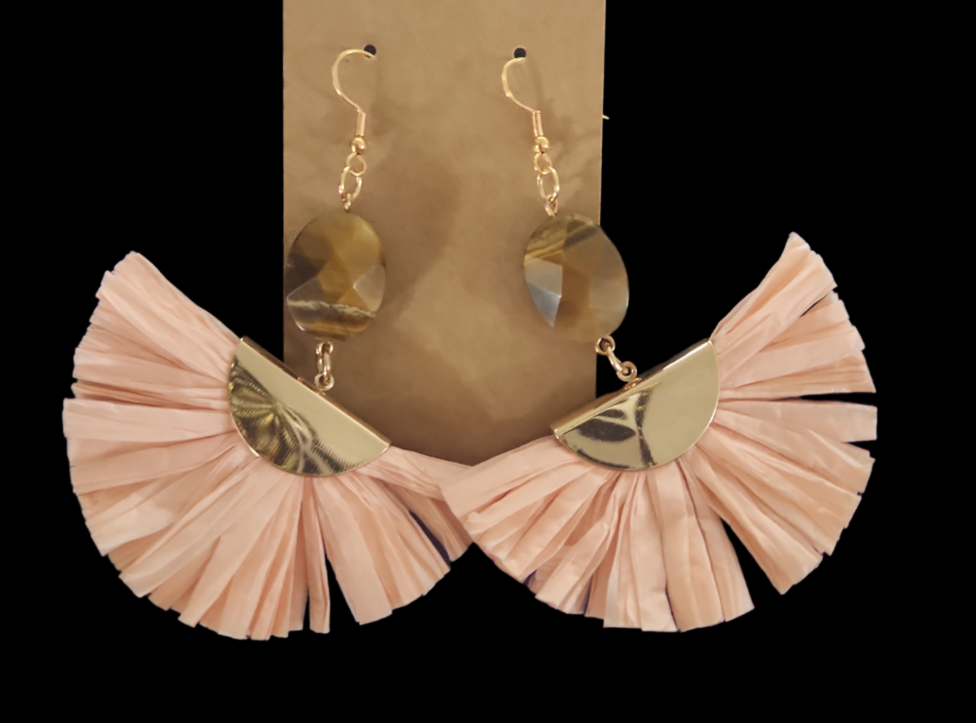 Pink and brown earrings