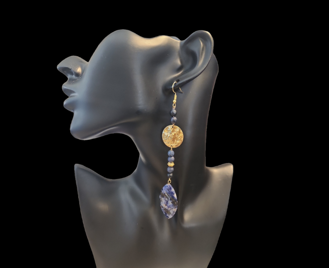 Sodalite and Dumortierite earrings