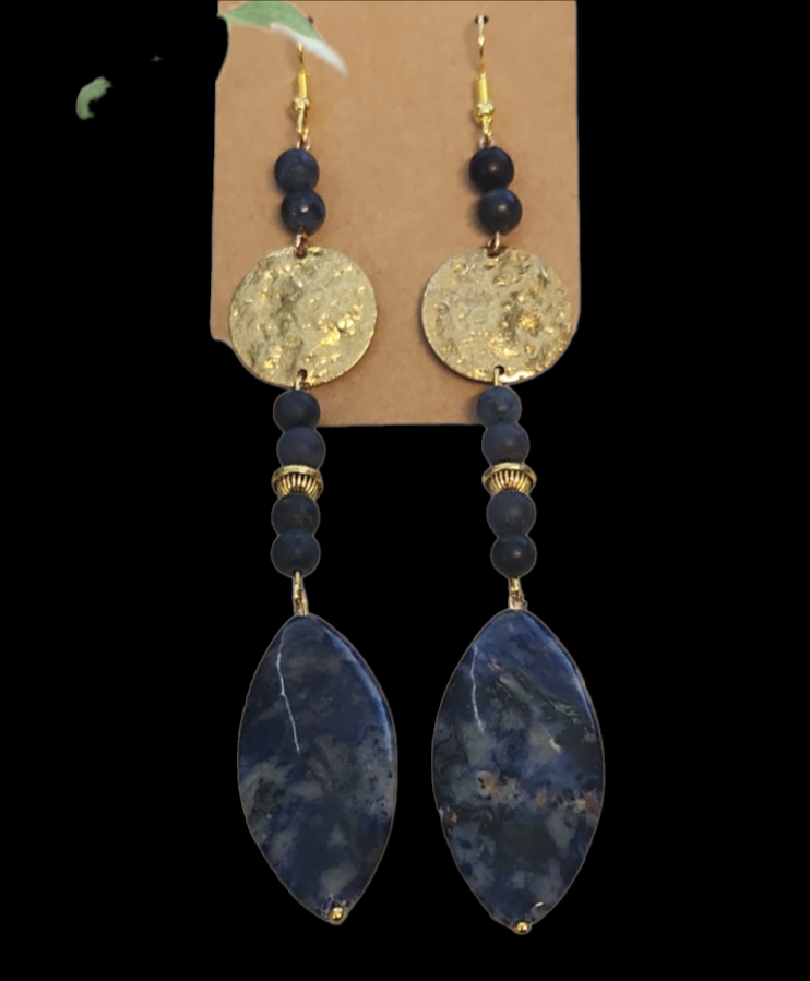 Sodalite and Dumortierite earrings