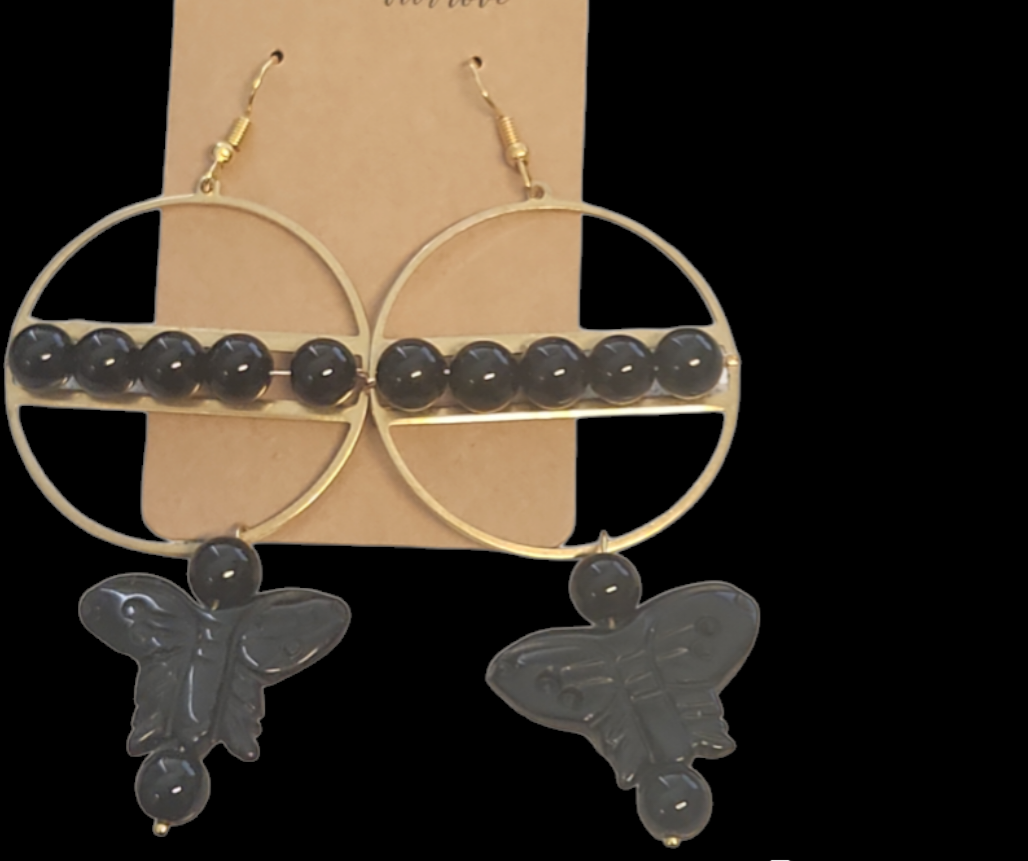 Black Onyx Butterfly earrings