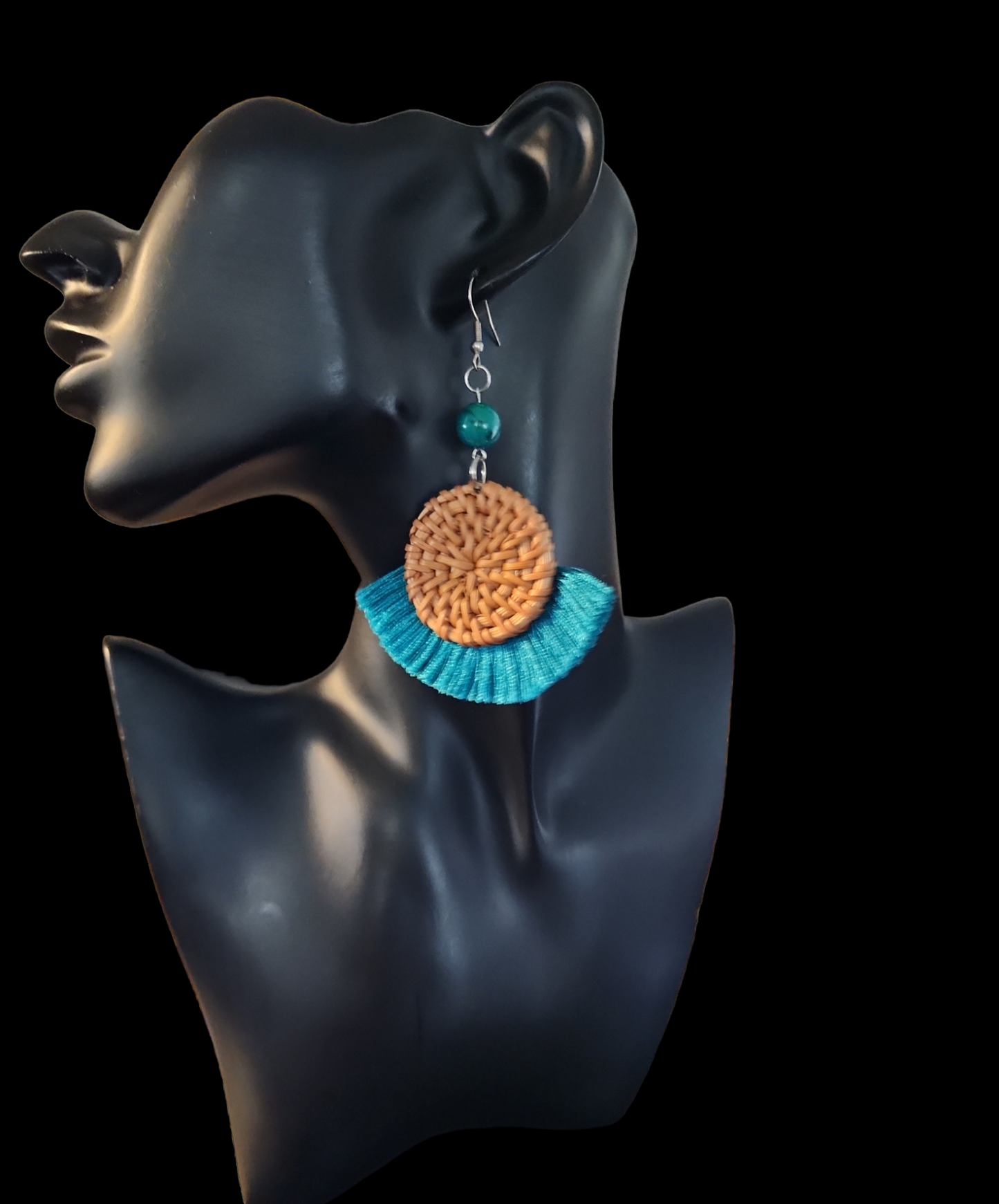 Chrysocolla Rattan earrings