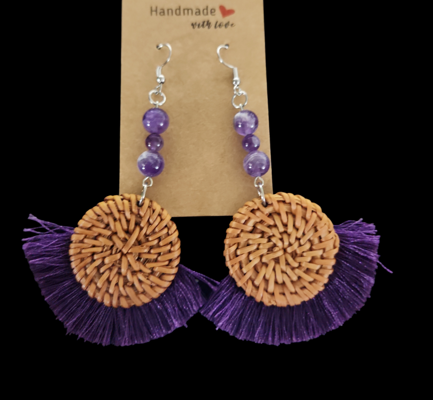 Amethyst Rattan earrings