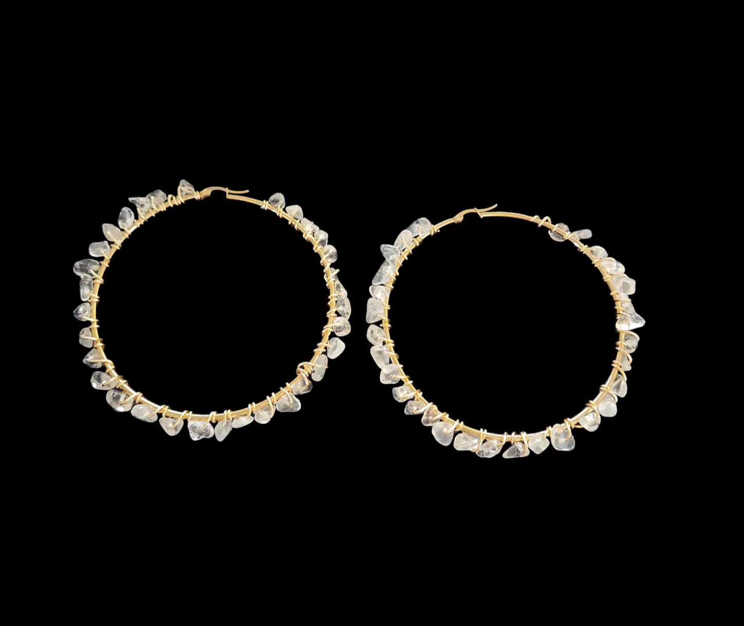 Large Clear Quartz hoops