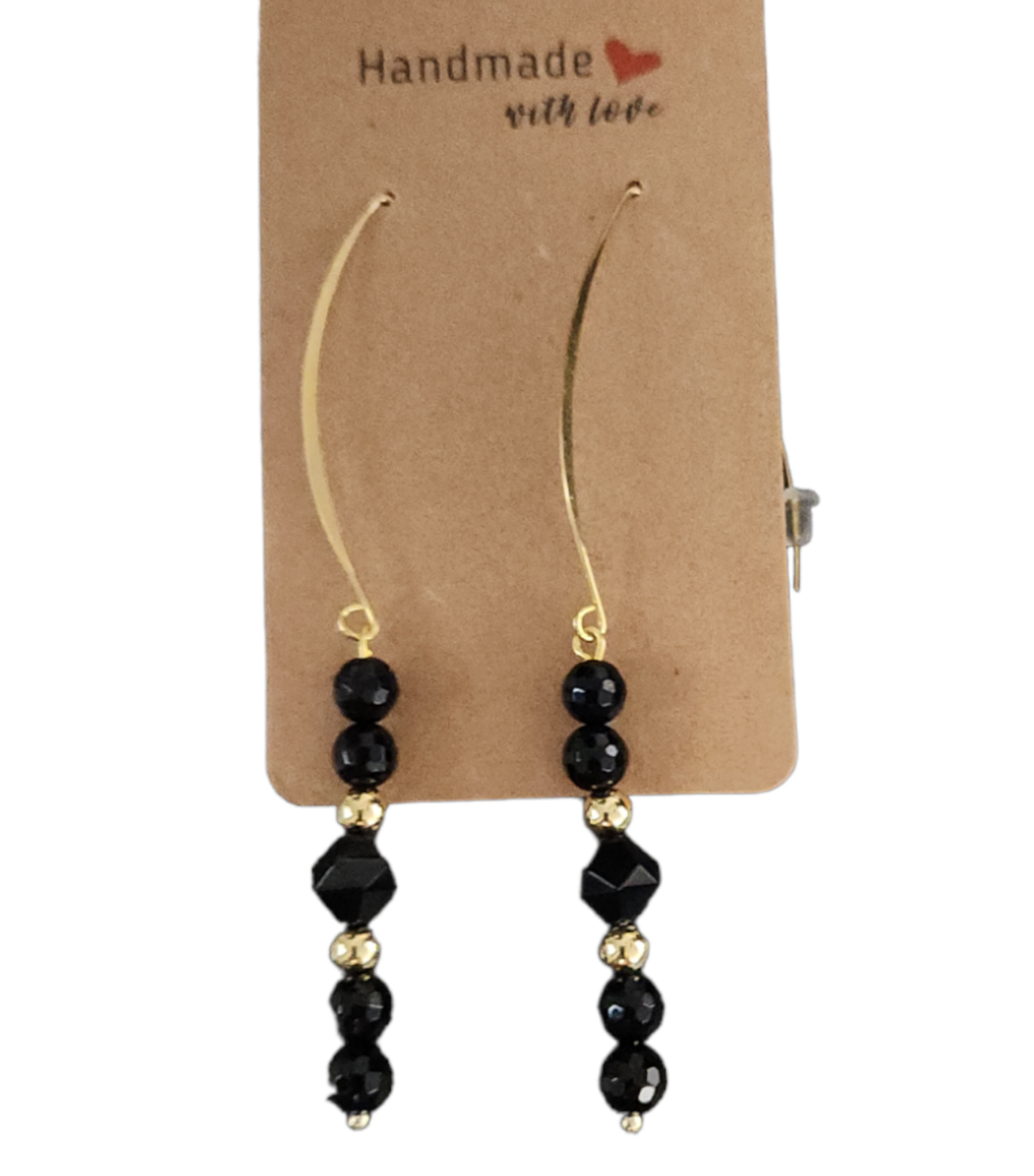 Long Onyx necklace and earring set