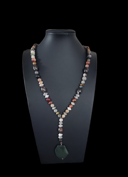 Ocean Jasper and bloodstone necklace