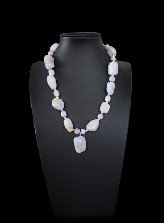 Blue lace agate necklace