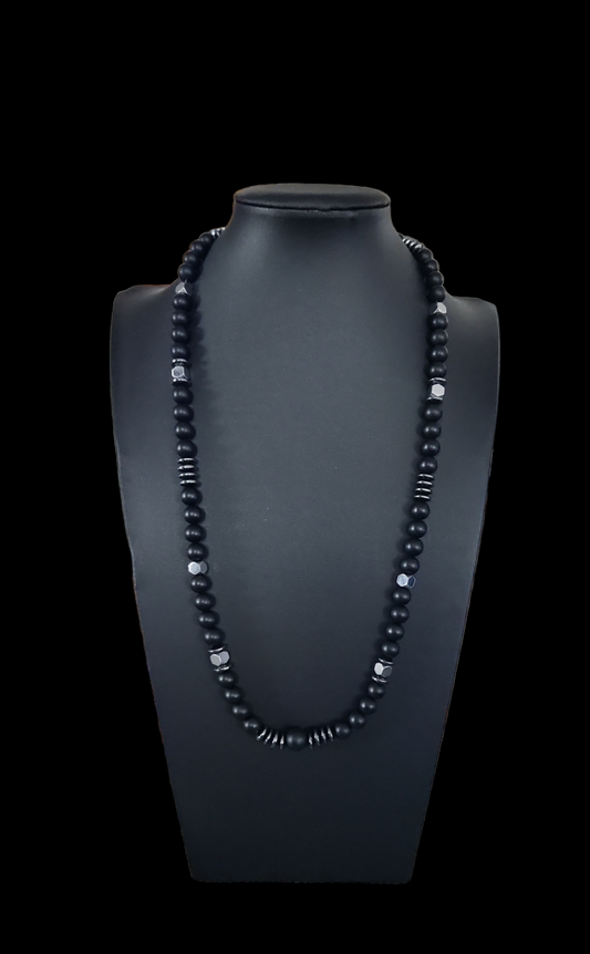 Matte Onyx and Hematite necklace