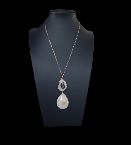 Double The agate Necklace