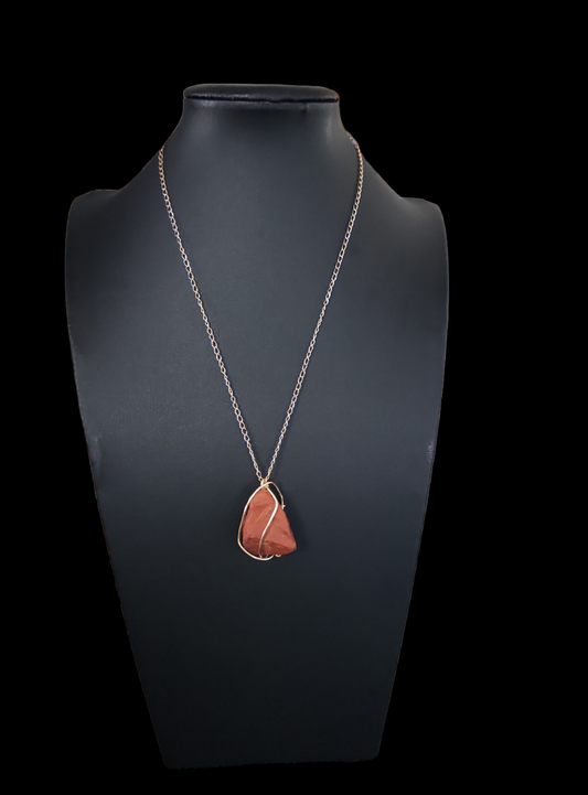 Red Jasper wrapped necklace