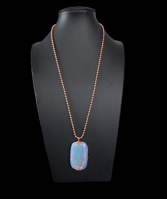 Wrapped Tree of life Opalite necklace