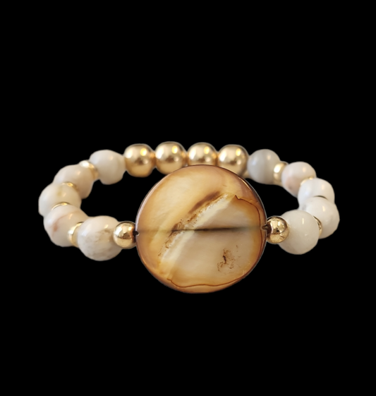 Mother of Pearl & Agate Bracelet