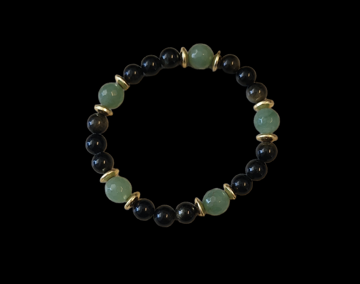 Obsidian and green aventurine Bracelet