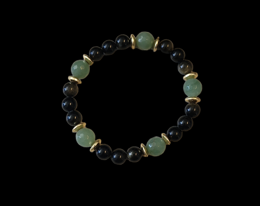 Obsidian and green aventurine Bracelet