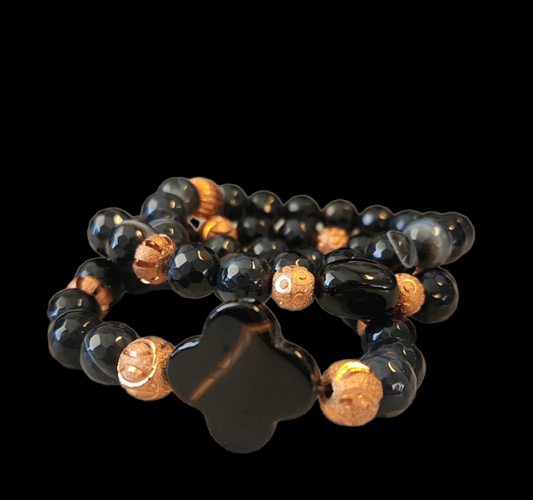 Black Agate Triple stack